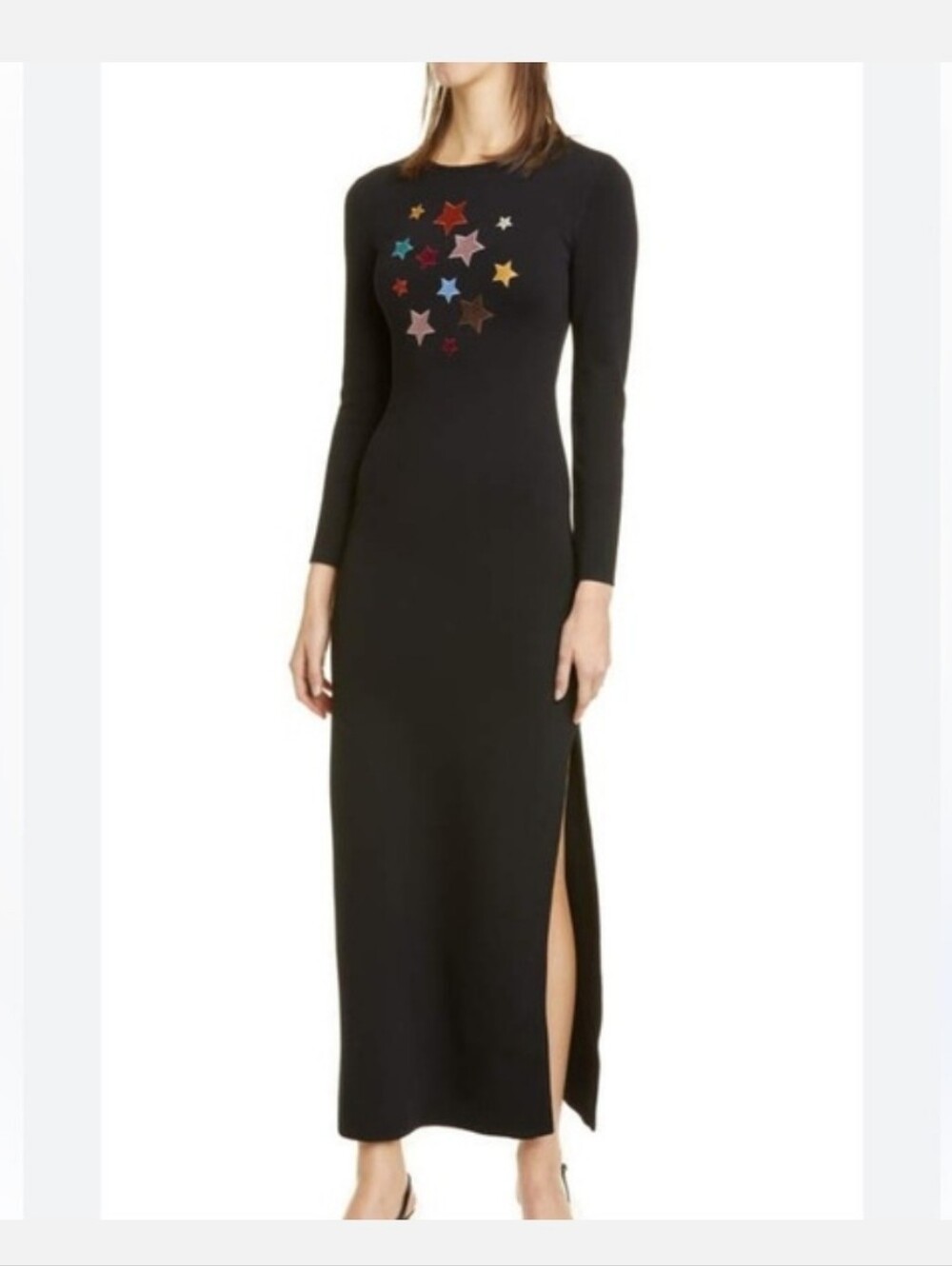 STAUD ARIES STAR MAXI EMBROIDERED DRESS